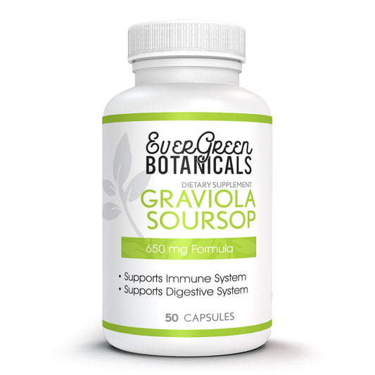 Soursop Leaf Capsules (Graviola) HOJAS DE GUANABANA EverGreen Botanicals