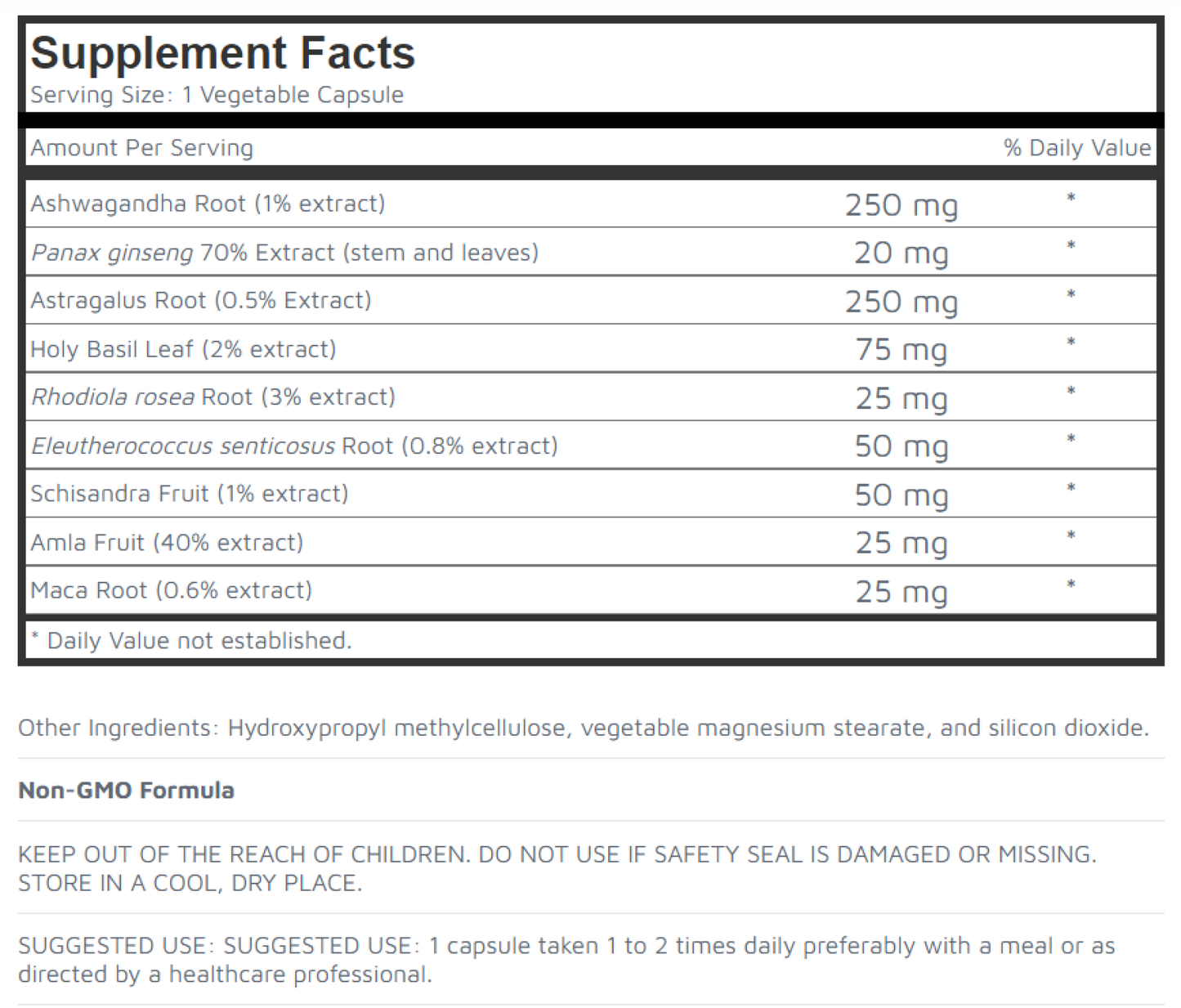 Adaptogen Capsules Zen Formula EverGreen Botanicals