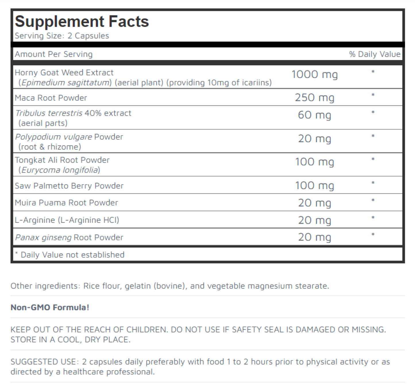 Horny Goat Weed with Maca Tongkat Ali Capsules EverGreen Botanicals